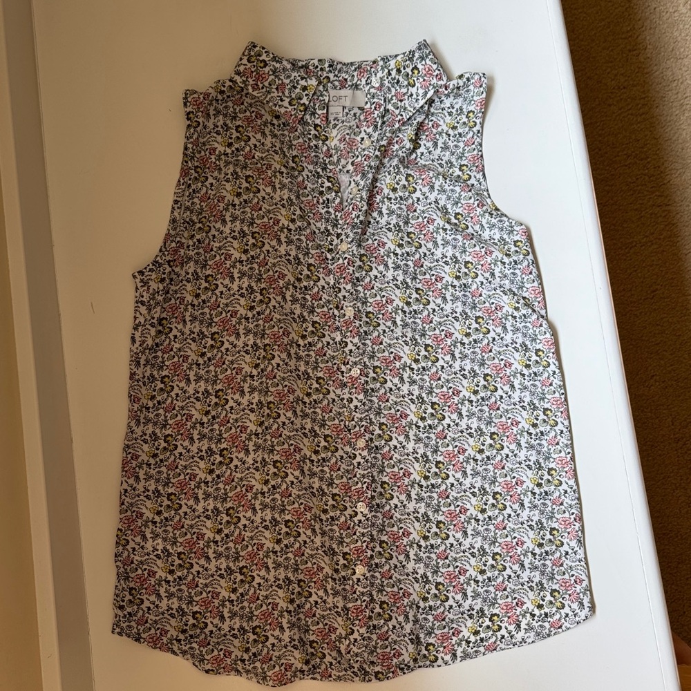 LOFT Multicolor Floral Blouse
